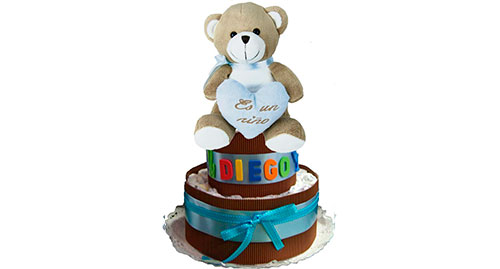 tarta de pañales para niño